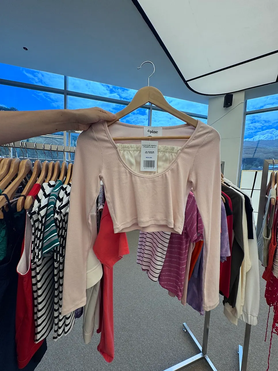 Neat fitting rooms in the store