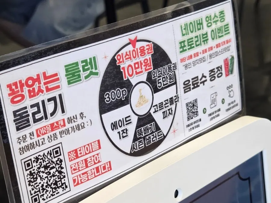 ネイバーレビューイベントのルーレット案内