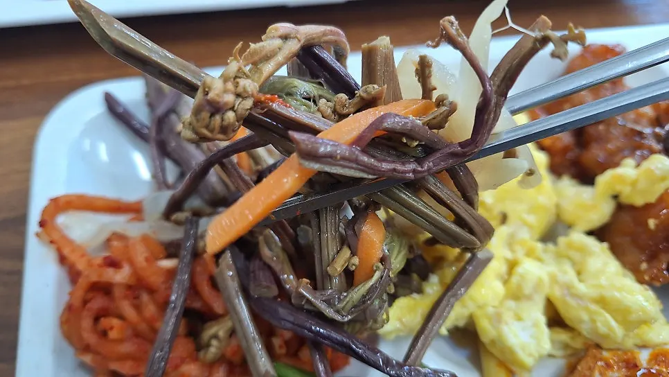 A tray piled high with side dishes