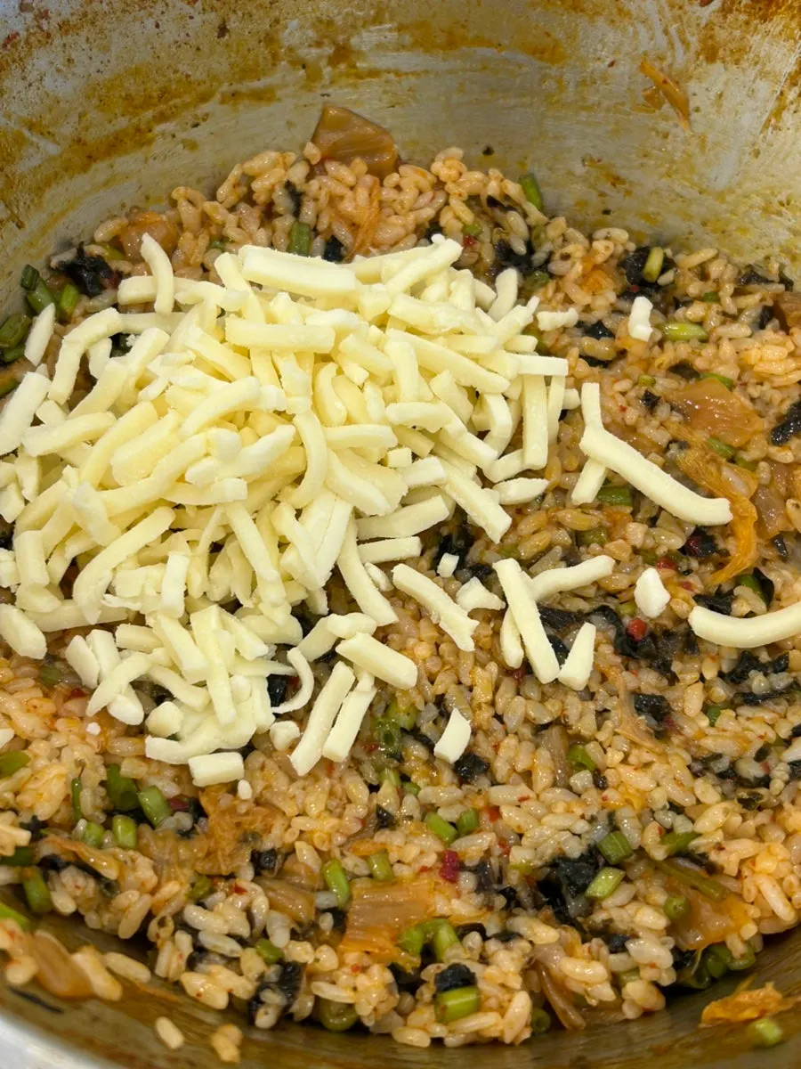 Fried rice with extra cheese
