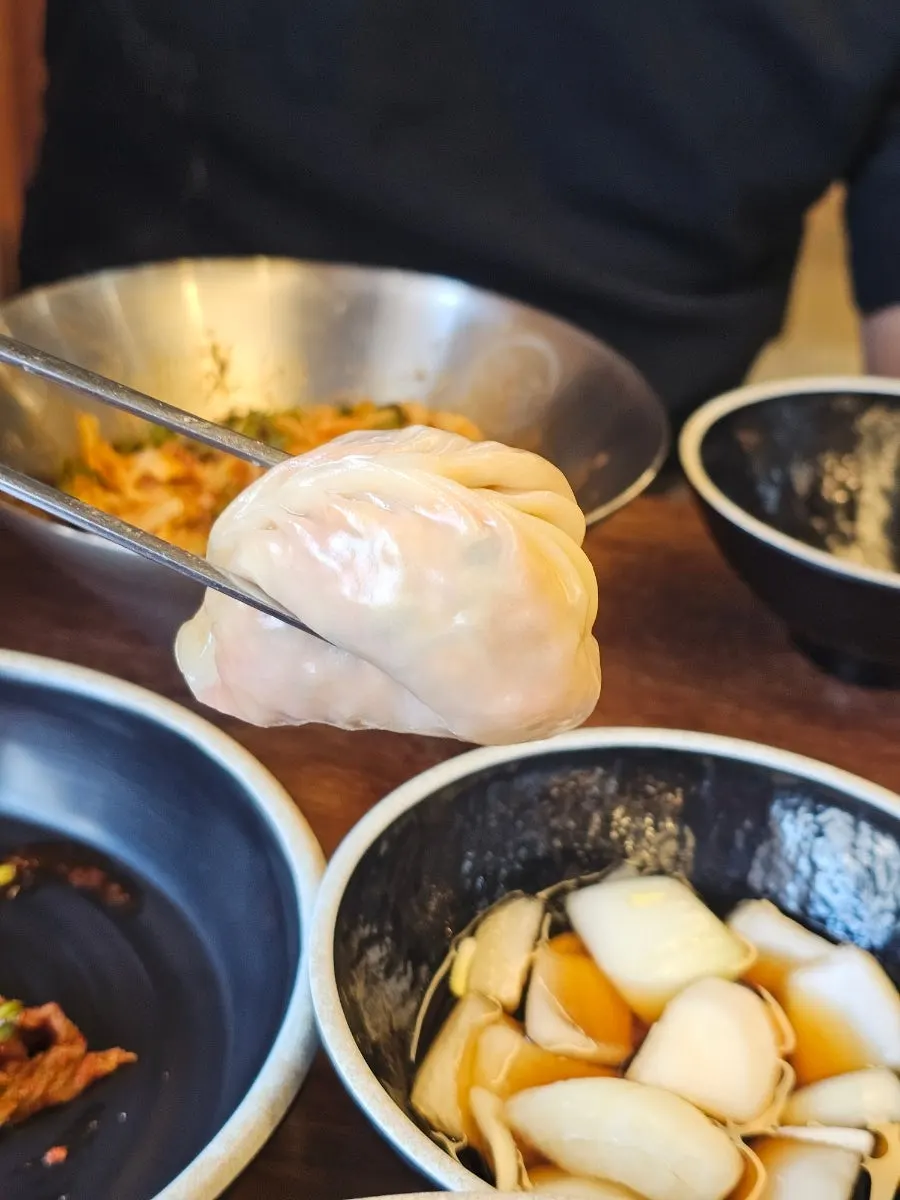 Kimchi dumpling too big to eat in one bite