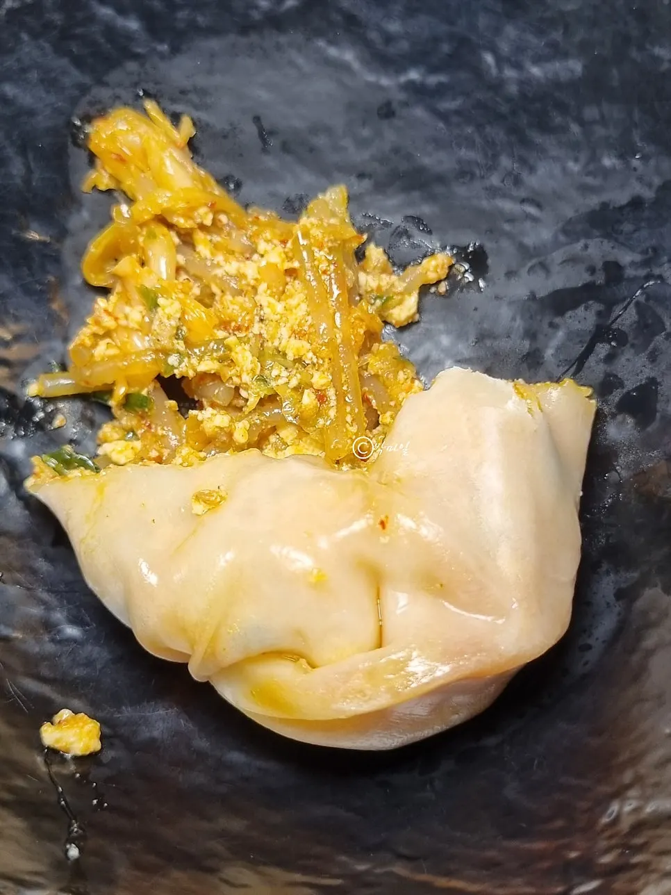 매콤한 김치만두 클로즈업