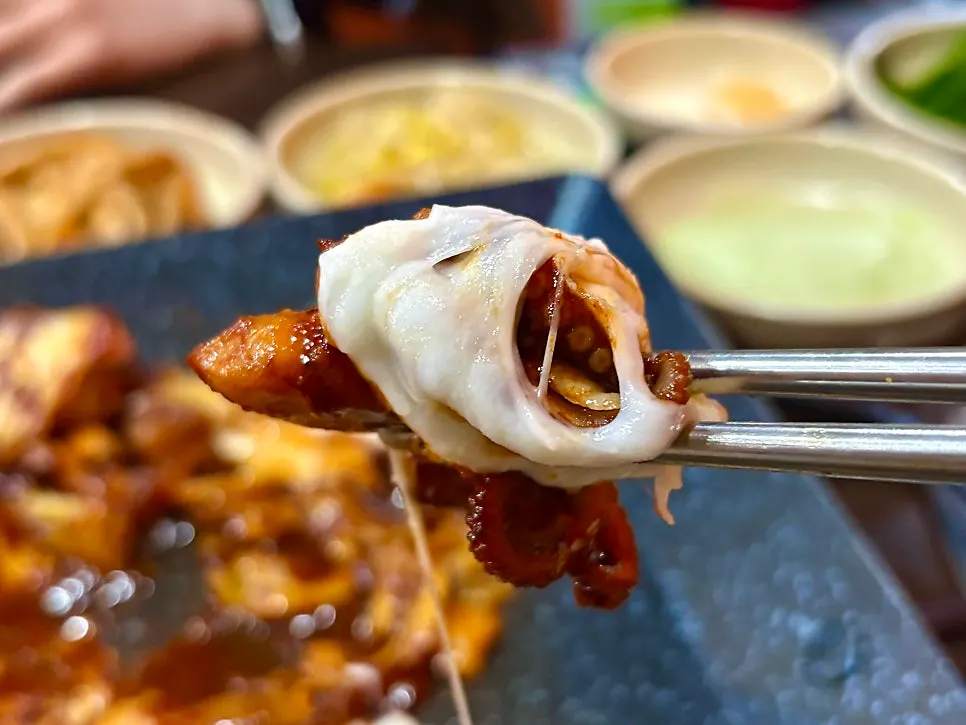 The octopus and braised pork ribs combo spread