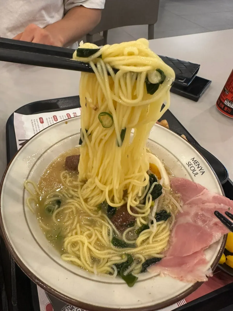 Rich broth and ramen noodles