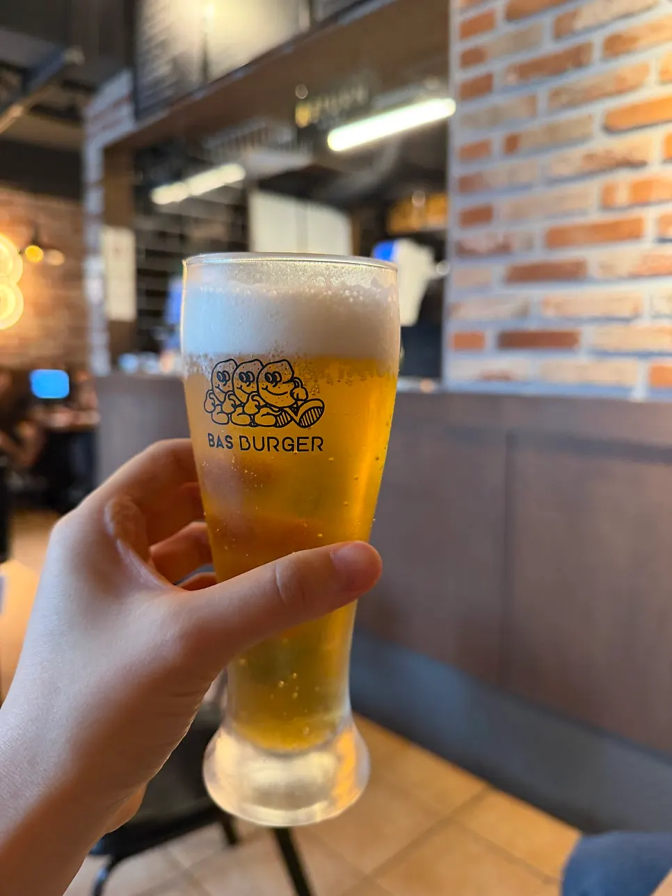 A glass of craft beer enjoyed with the burgers