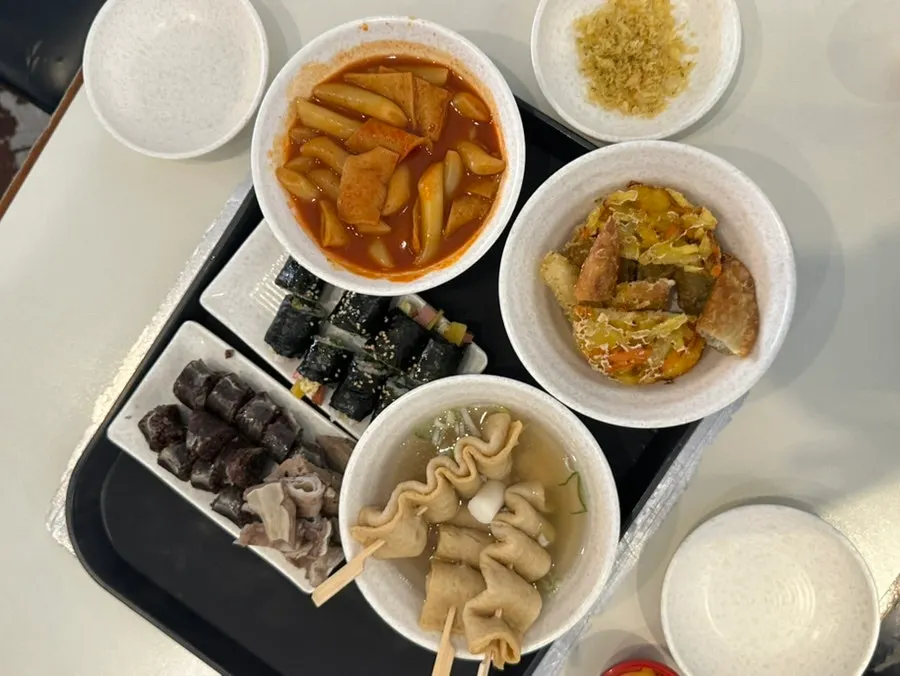 Combo set filled with assorted Korean snack dishes