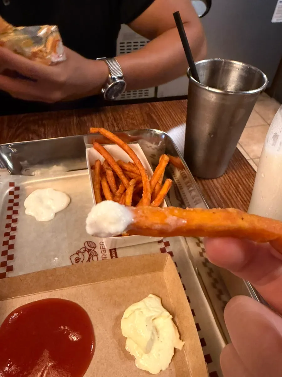 Milkshake enjoyed to finish the meal