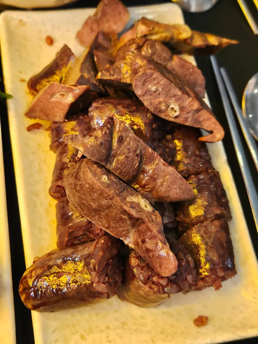 Sundae and offal selection at Hyeonseonine
