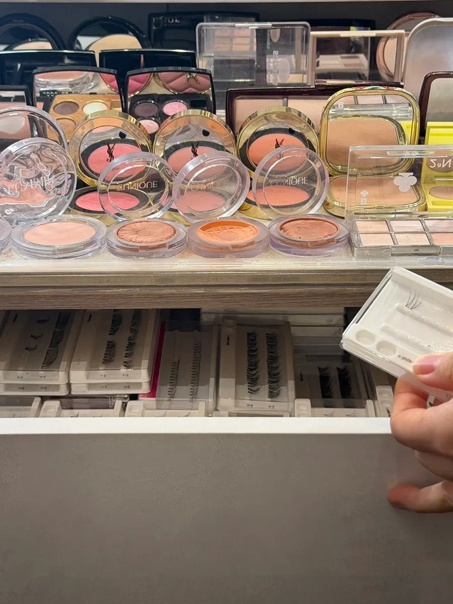 Detailed hands applying makeup carefully