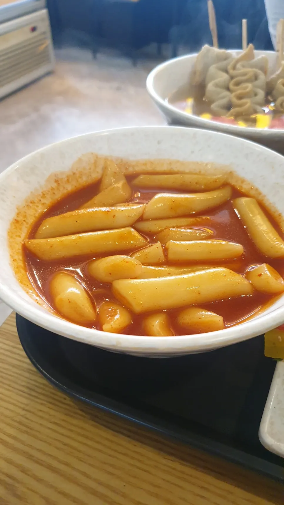 Close-up of the mild-spice instant tteokbokki