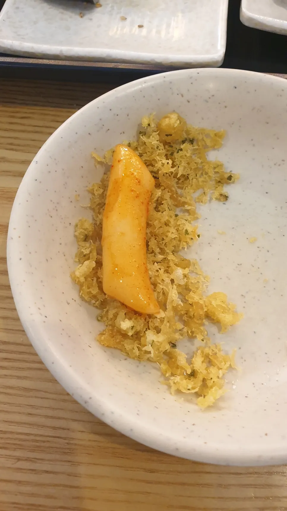 Tteokbokki rice cakes coated in fried batter powder