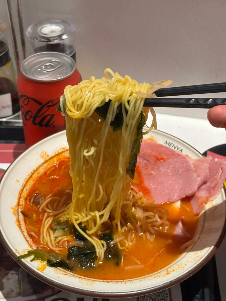 The spicy broth dongpo pork ramen set