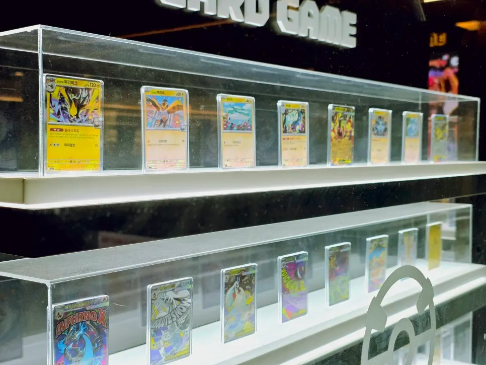 Display area in front of the Pokémon card shop