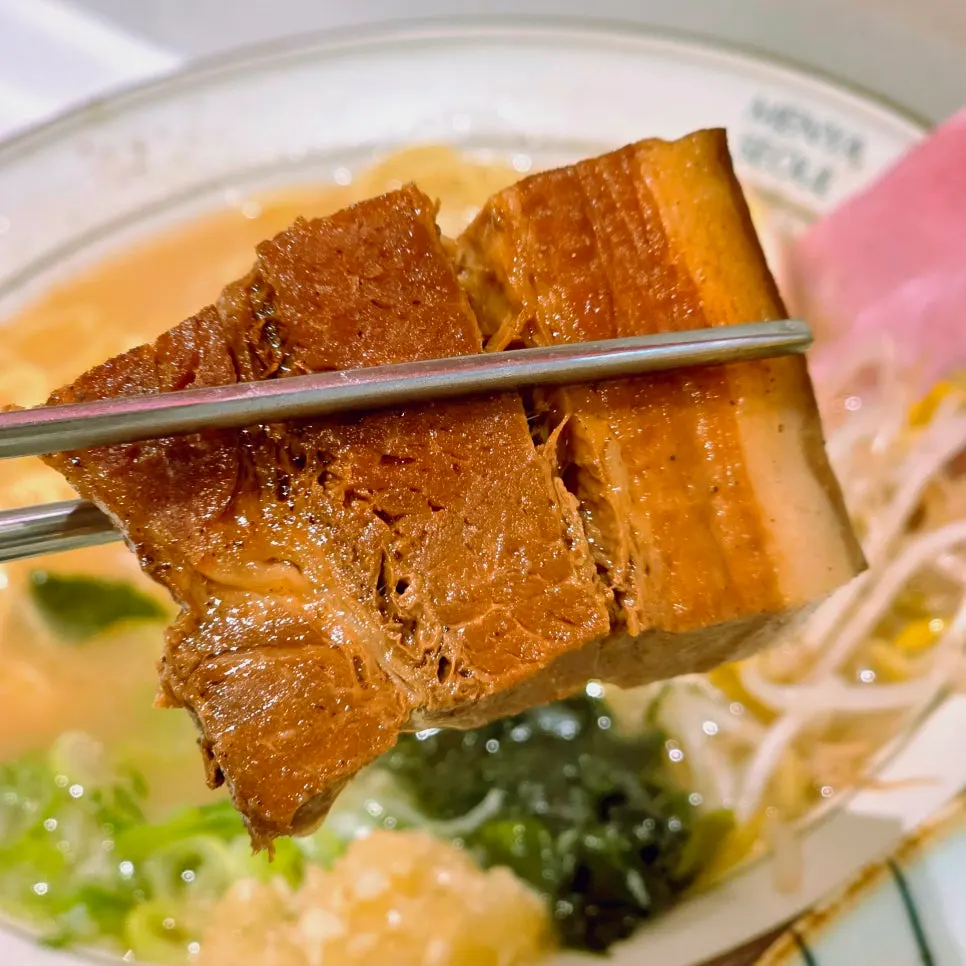 Spoonful of ramen broth