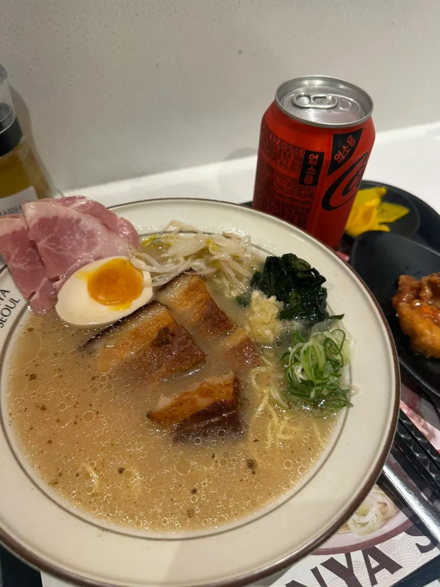 Double dongpo pork ramen set components