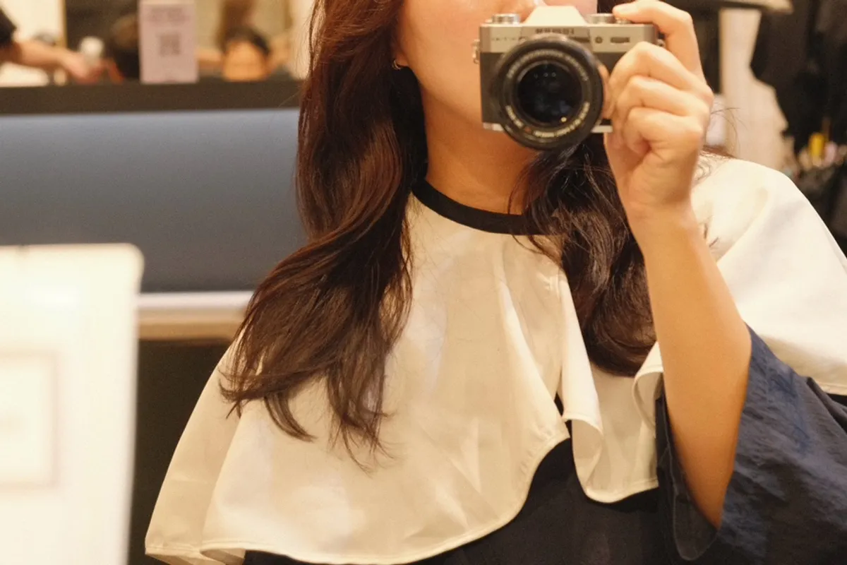 긴머리 디자인펌 완성 스타일