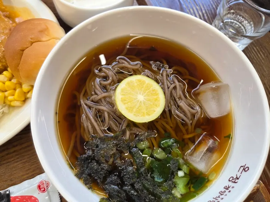 A bowl of cold buckwheat noodles