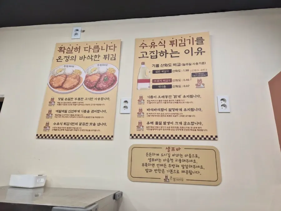 Wall signage explaining the meat sourcing and cooking method