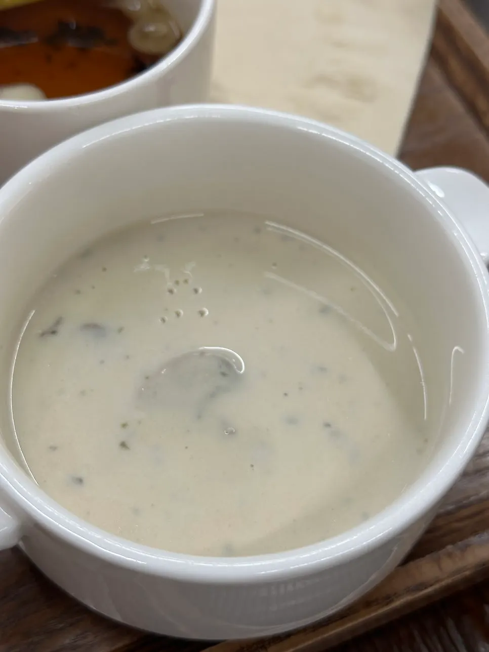 Mushroom cream soup served as a default side