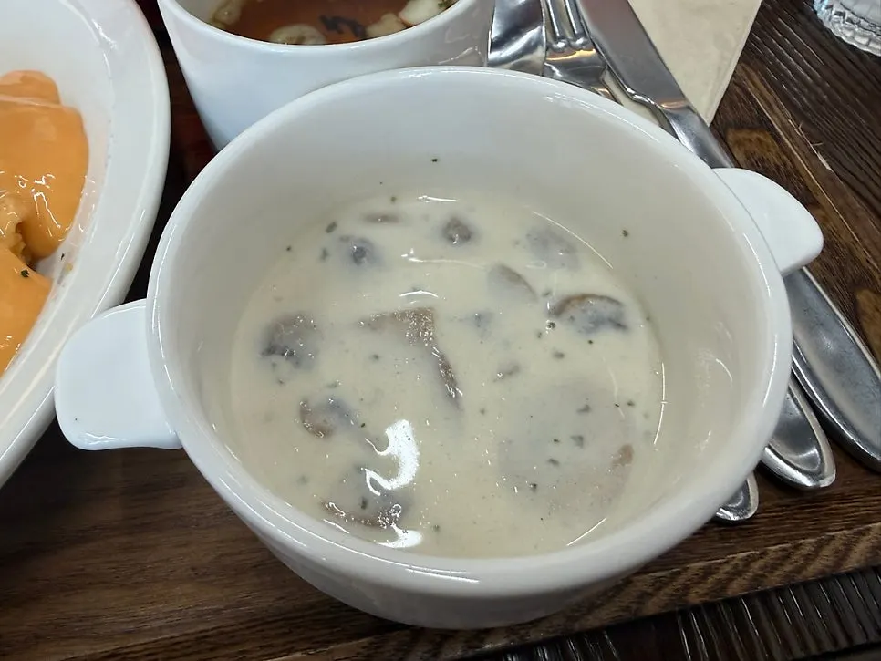 A savory bowl of mushroom soup