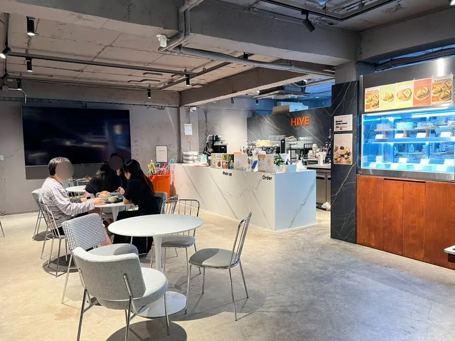 Connected café and lounge space