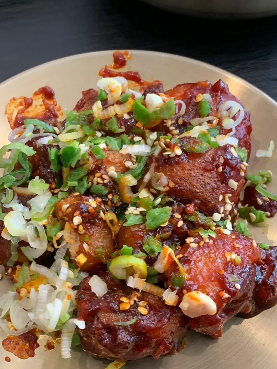 Sweet and spicy pig tail dish