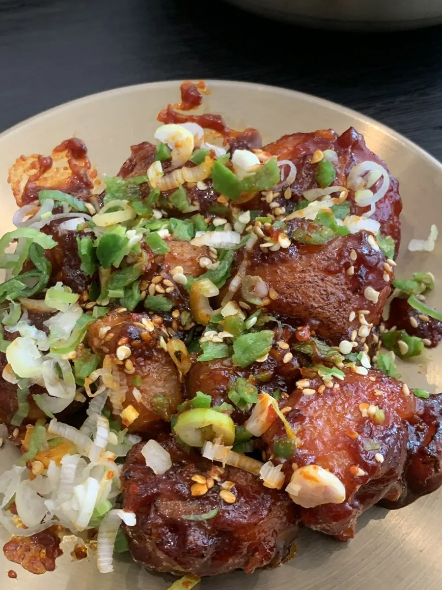 Sweet and spicy pig tail dish