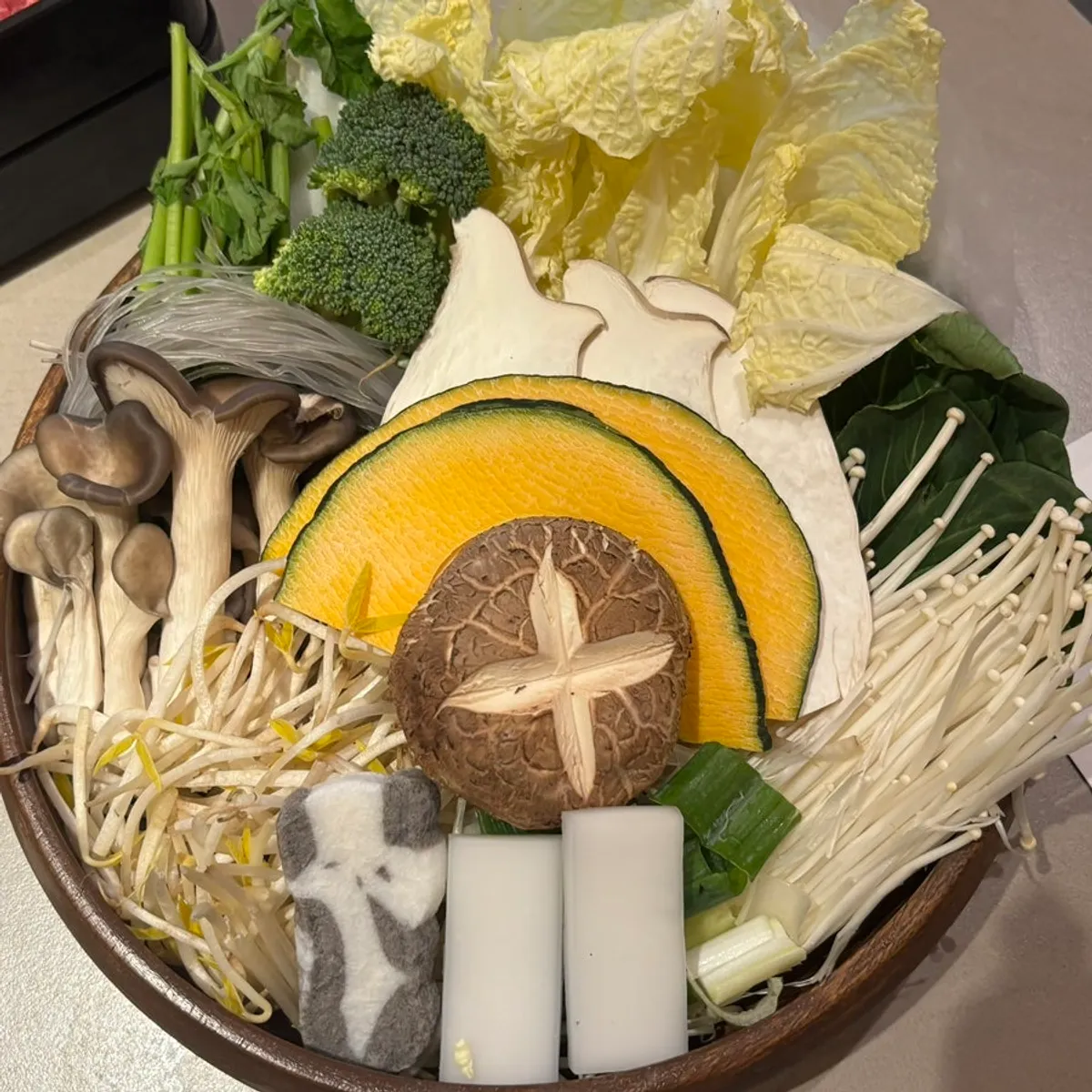 Full spread of vegetables for the shabu set