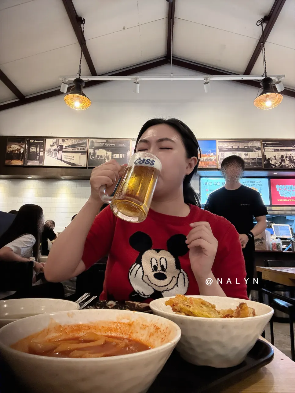 Tteokbokki meal with beer