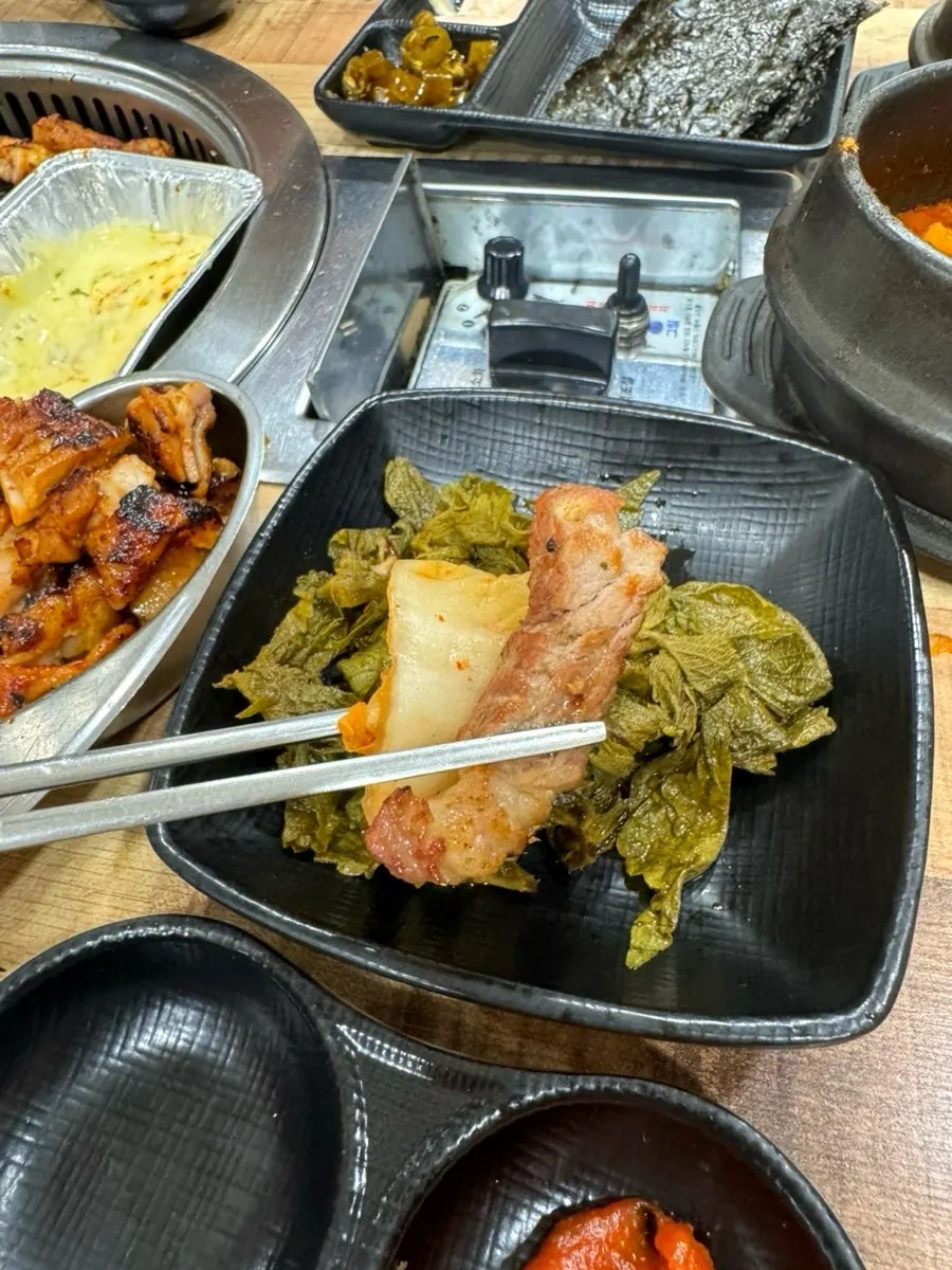 Pork eaten with side dishes