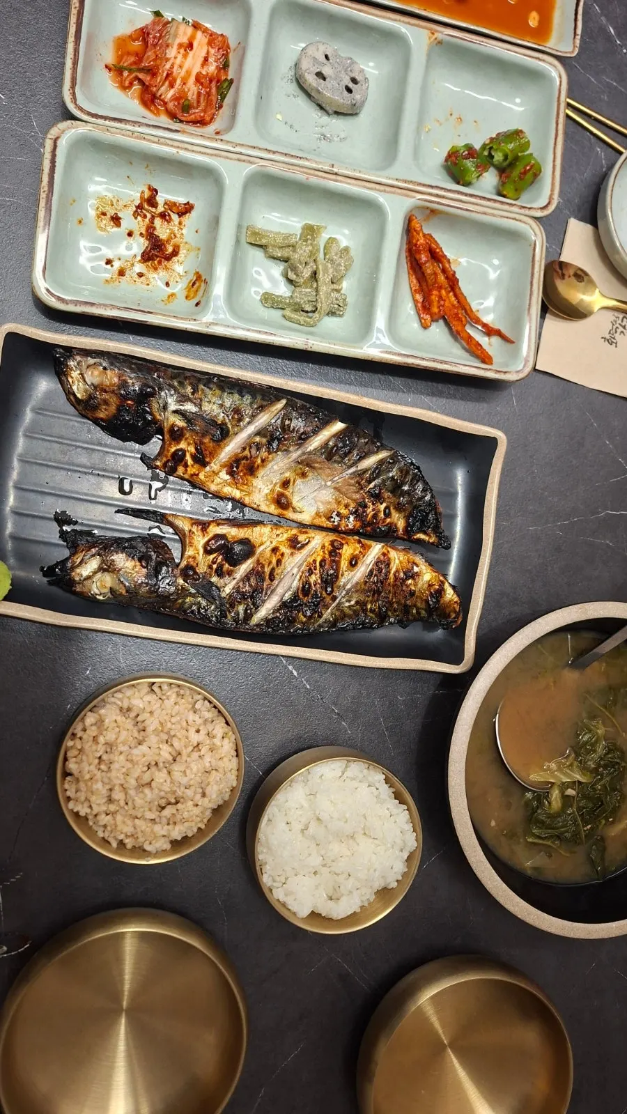 Plate of tteokbokki and japchae from the self-bar
