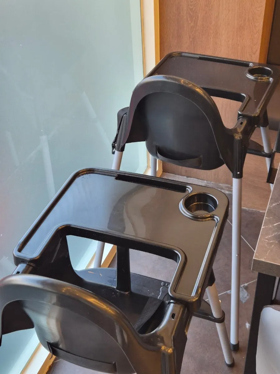 Dining room tables and high chairs