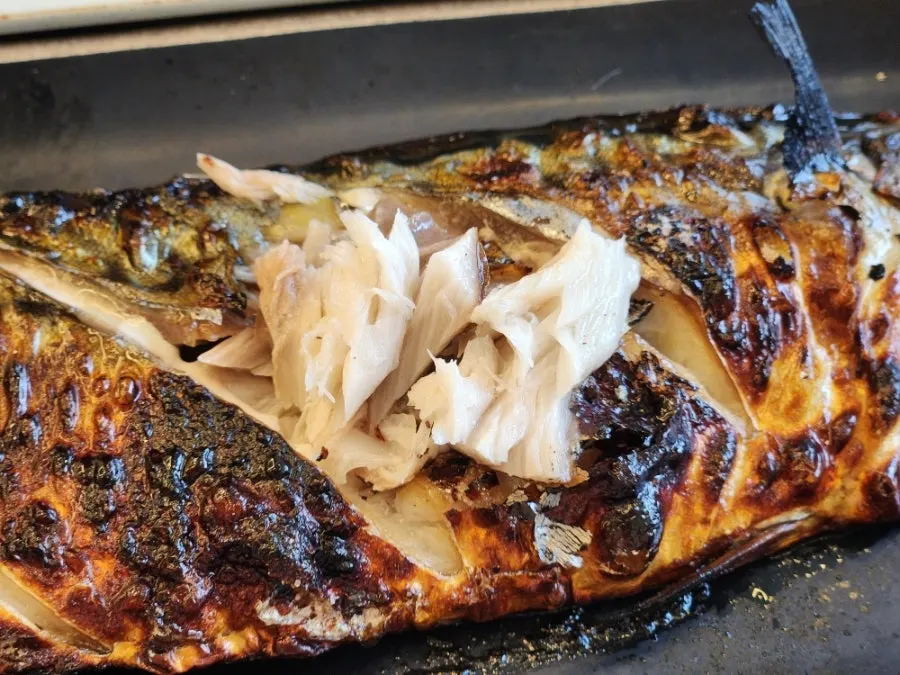 살을 발라낸 고등어구이 속살