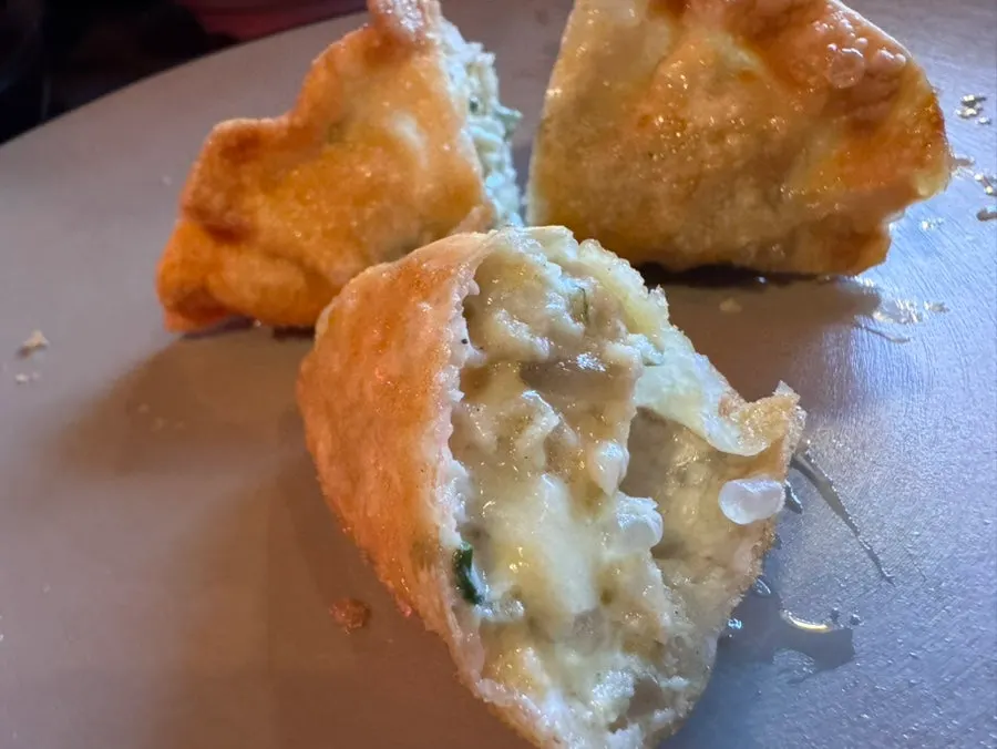 Freshly fried cheese king dumplings