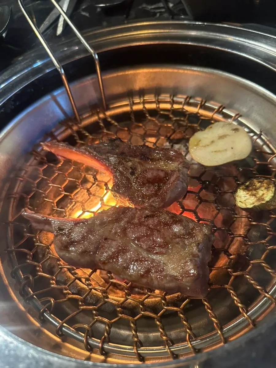 Lamb chops on the grill