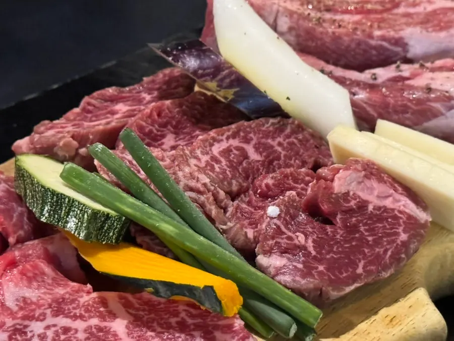 Vegetables and cheese on the grill