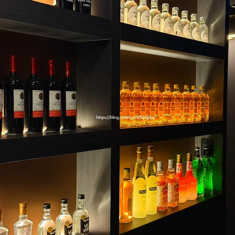 Alcohol menu with 2nd anniversary soju and beer discounts