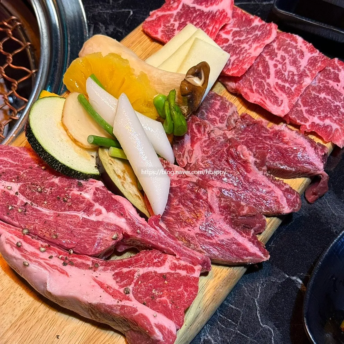 Plate of meat from the 2-person Yukrab set with lamb rack included