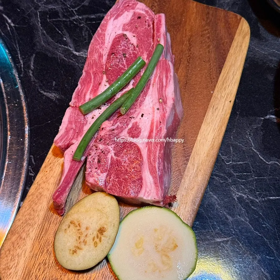 A piece of lamb rack with cumin powder