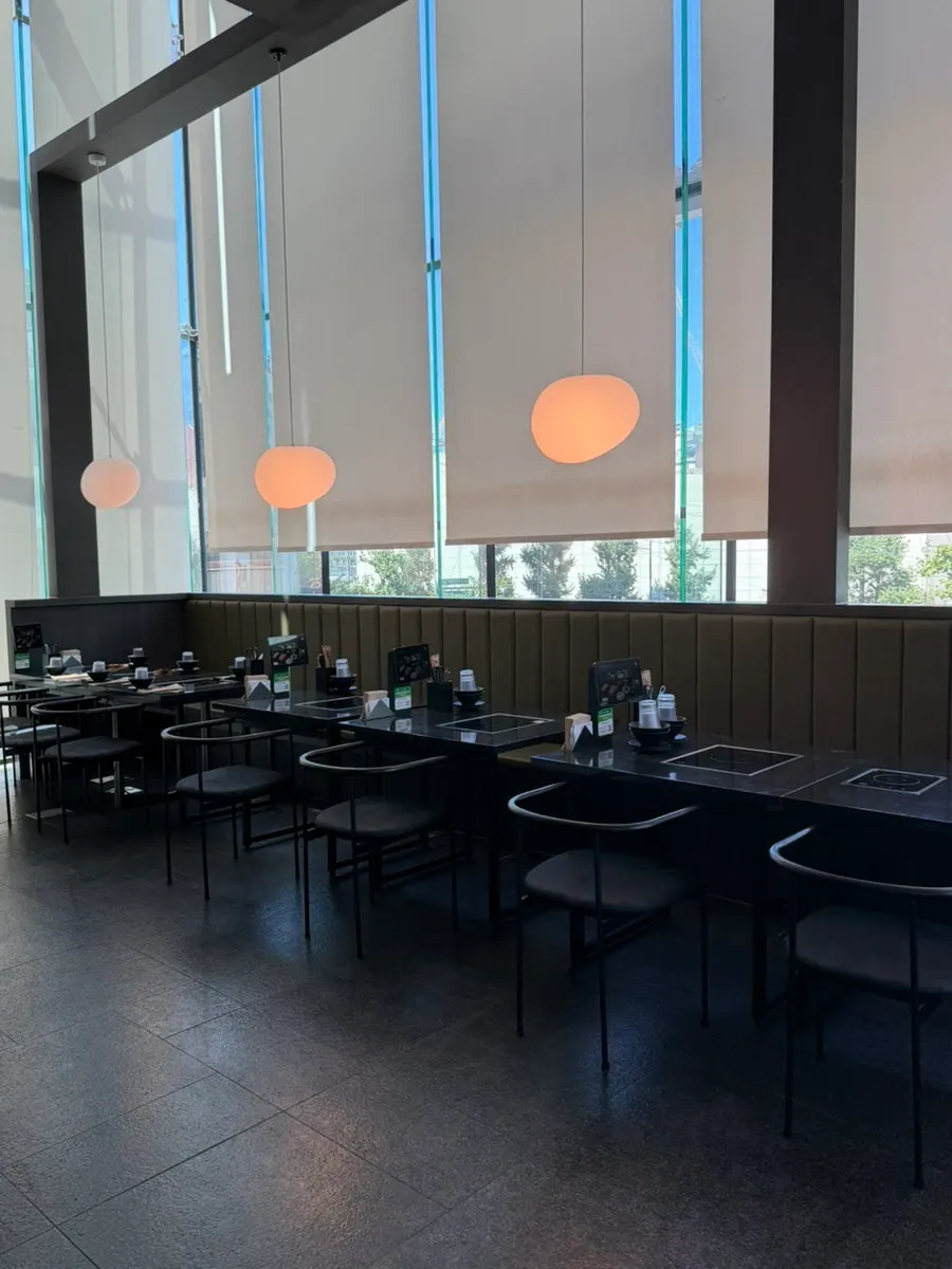 Window seating with the floor-to-ceiling window view