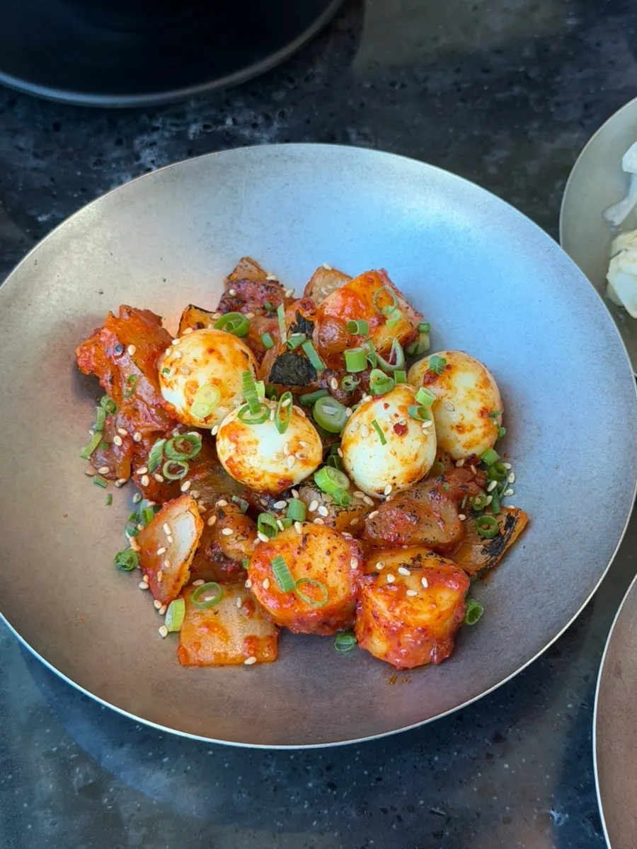 Spicy stir-fried beef tendon included in the set