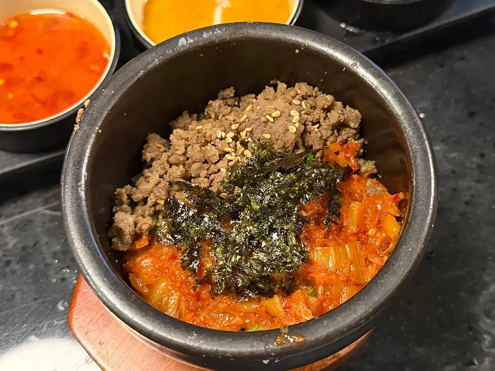 Two bowls of bulgogi kimchi fried rice