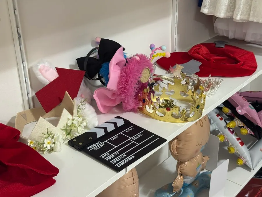 Bridal shower shooting props on display