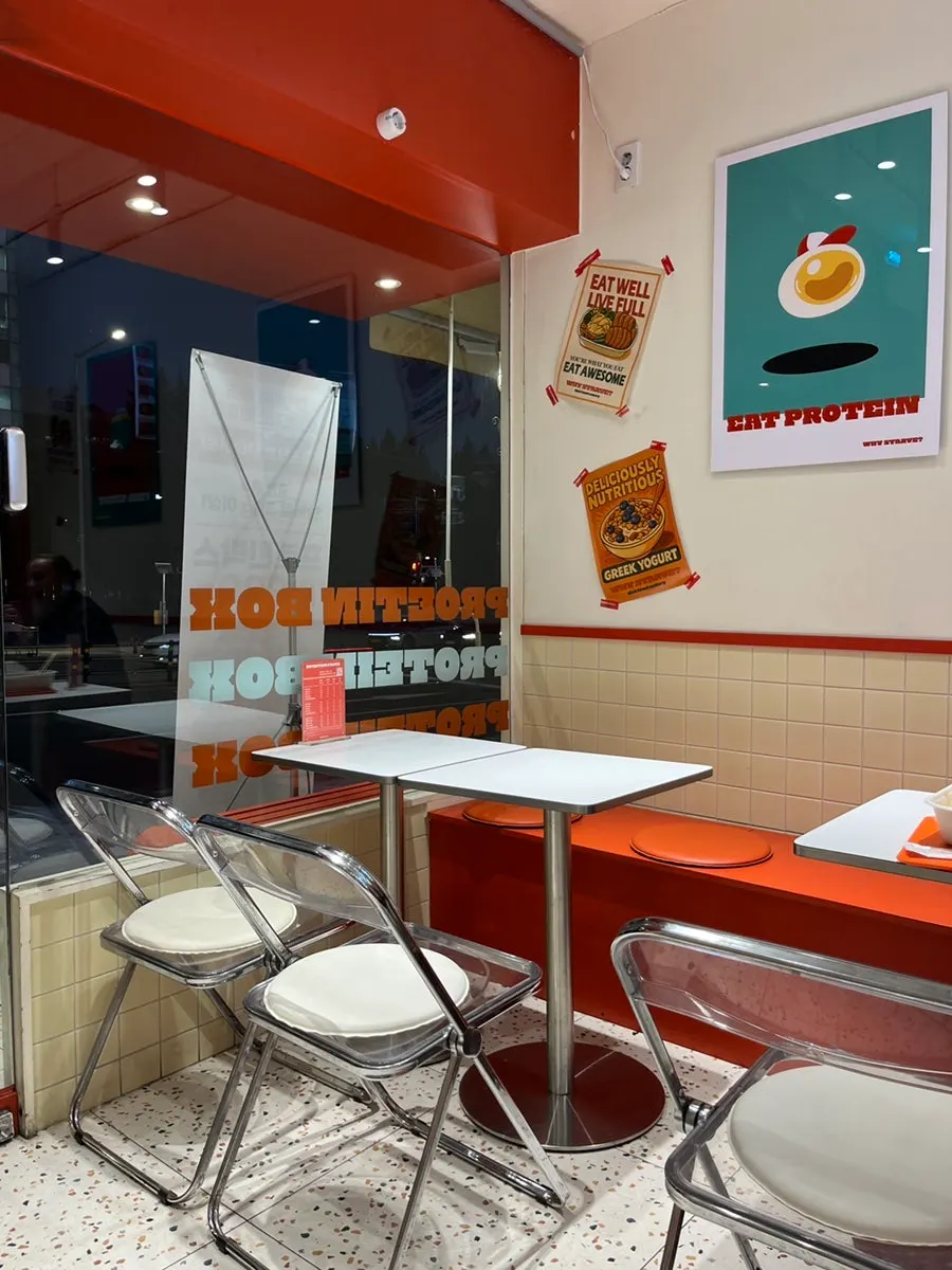 Store seating photographed during a lull in customers