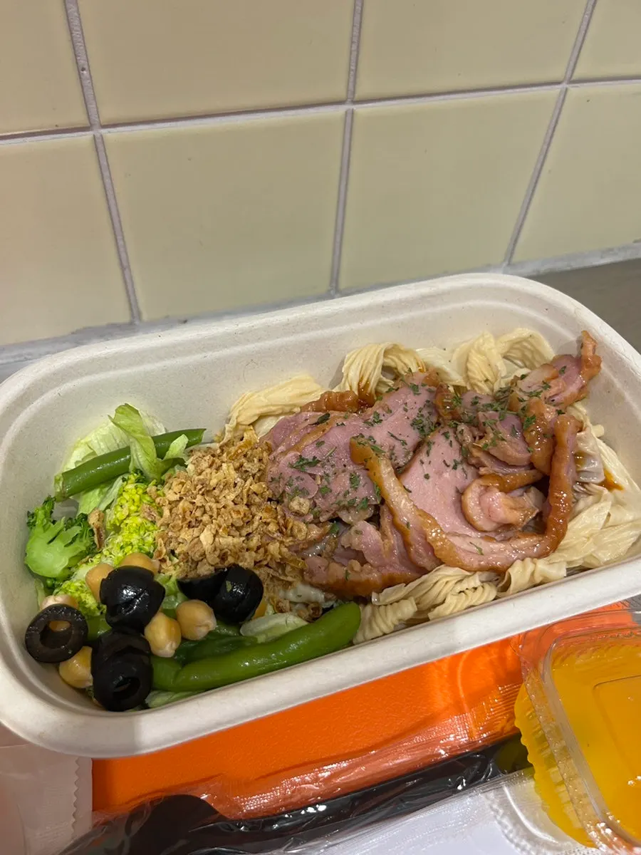 Protein box with smoked duck and mala tofu noodles