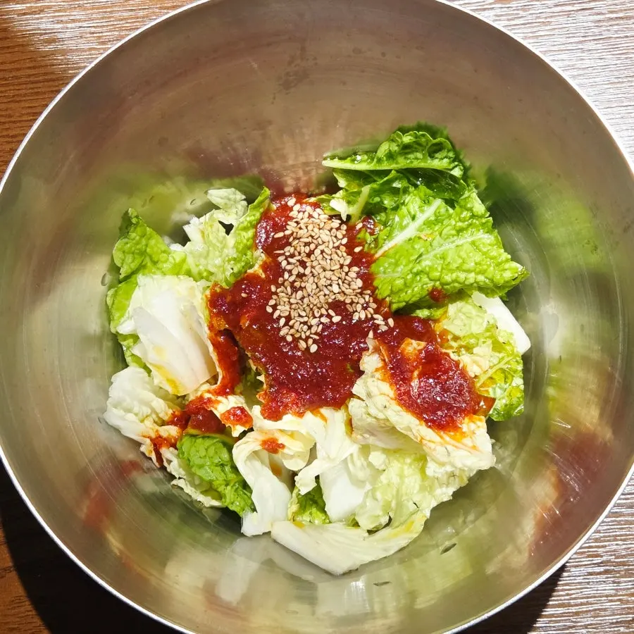 Freshly tossed cabbage salad