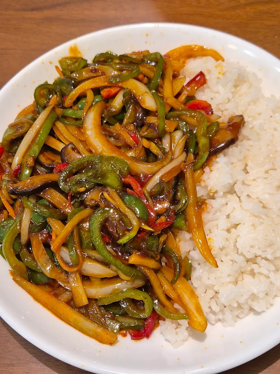 Gochu japchae served together with rice