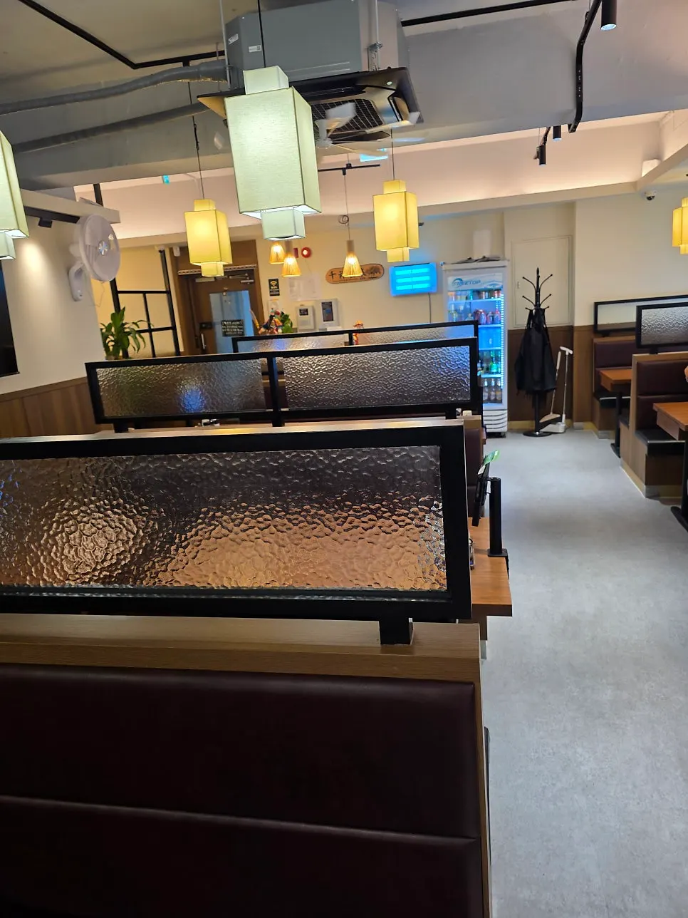 Atmosphere of the Chinese restaurant hall with soft lighting