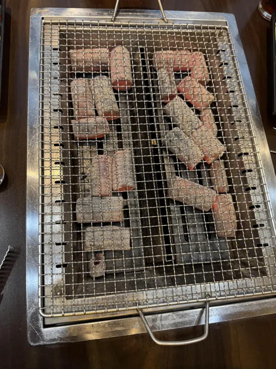 Freshwater eel placed on the charcoal grill