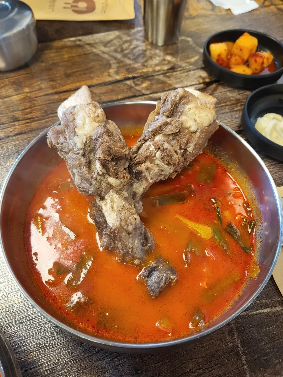 갈비 두 대가 올라간 왕갈비육개장 한 상